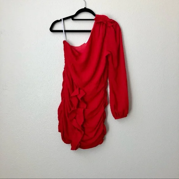 Lovers and Friends Kelsea Red One Shoulder Mini Dress - Picture 2 of 6